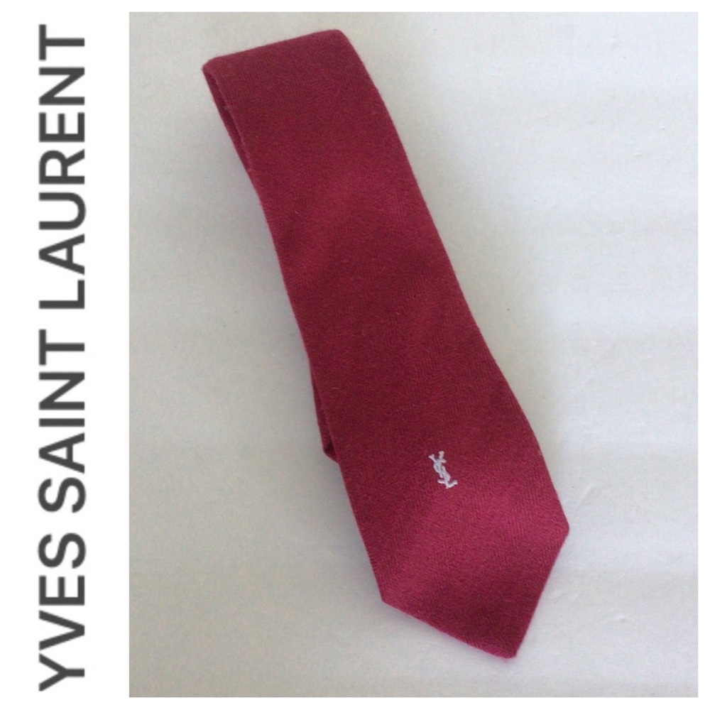 YVES SAINT LAURENT RED TIE NWT VINTAGE